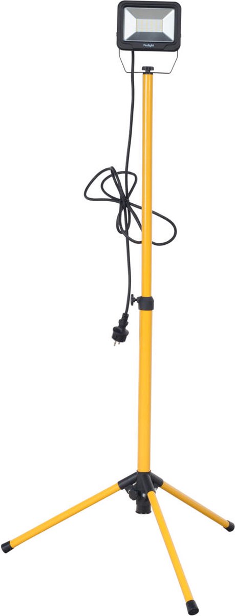 Lampe de chantier Prolight - lampe de travail - sur trépied - LED - alimentation secteur - 20w - 1700 lumens - noir - 58,5cm