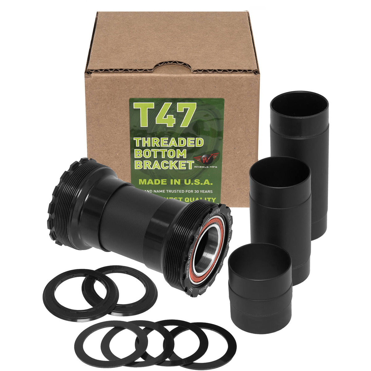 Roues de fabrication roues MFG Botteur de fond T47 Shimano 24 mm ACB noir