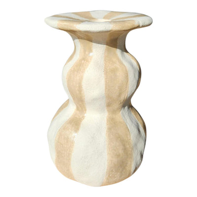 Bougeoir ambiance Mansion larisa blanc crème 10,4xh16cm