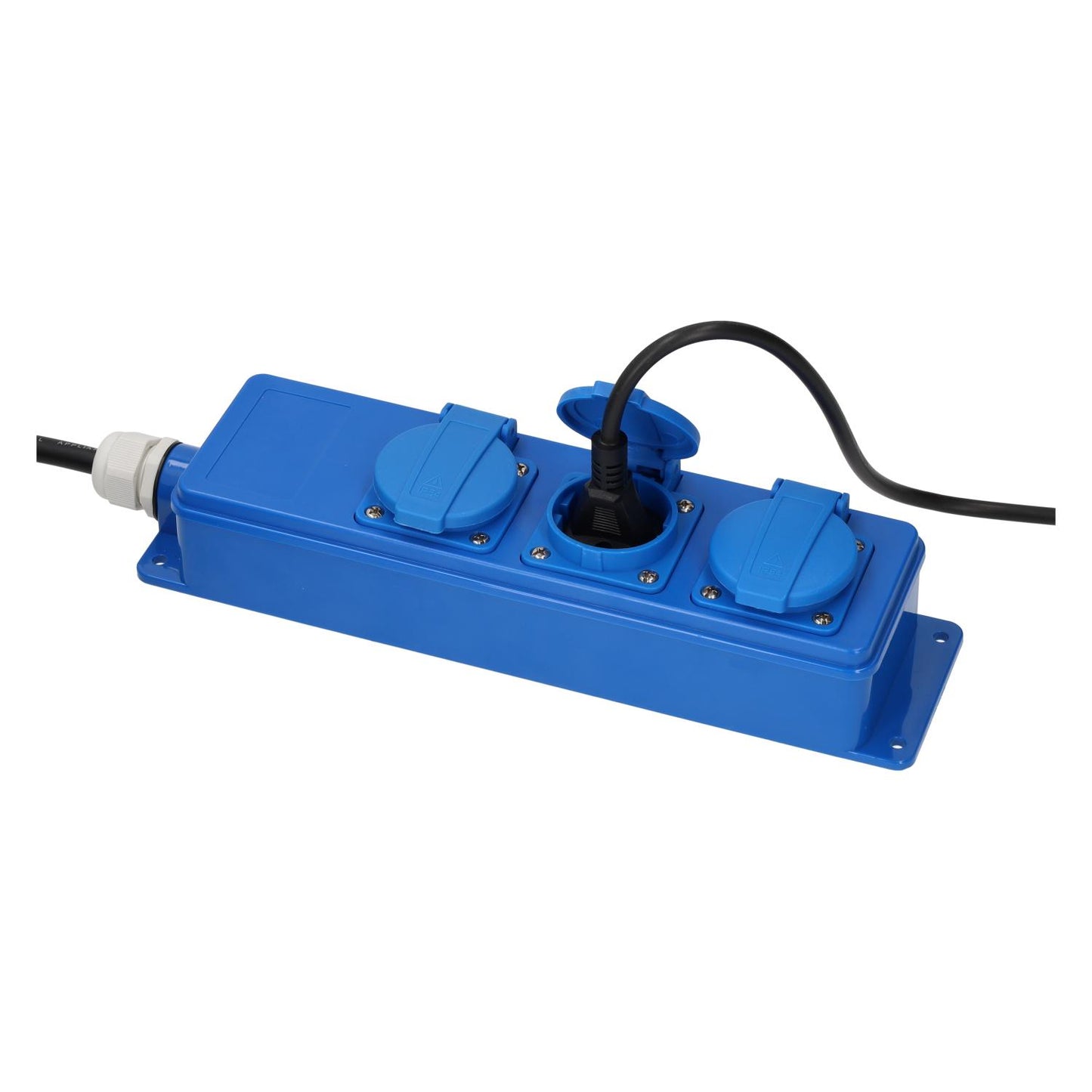 Multiprise Schuko triple unité CEE 3 voies avec câble de 10 mètres et prise CEE