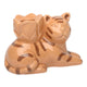 Bougeoir ambiance Manoir crème tigre 12,5x7,5x8,5cm