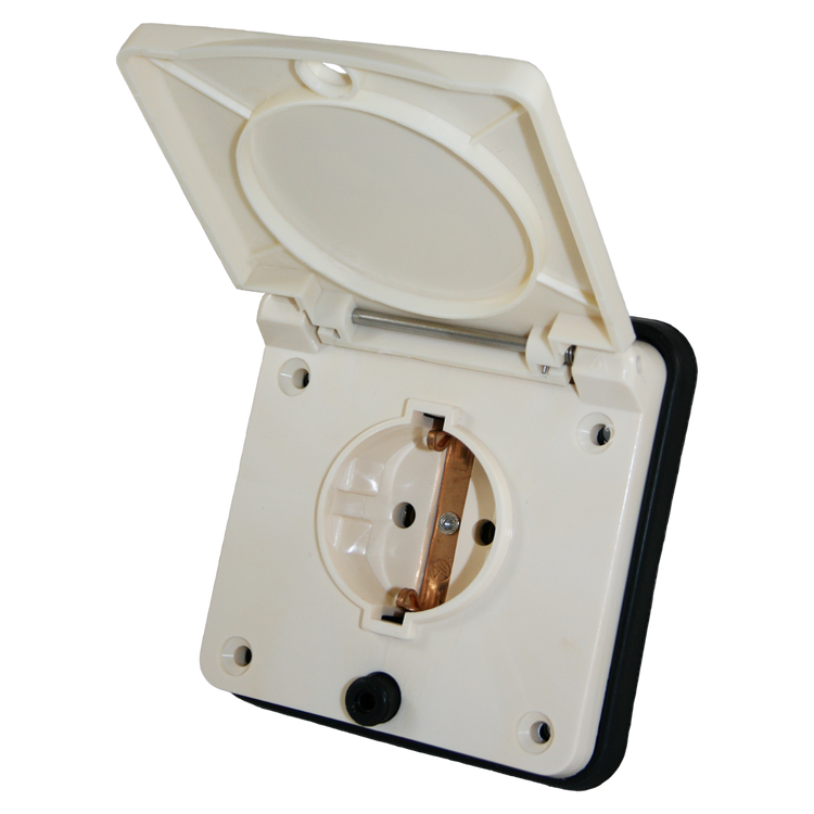 Prise murale extérieure Schuko beige pour caravane et camping-car - sans emballage de vente