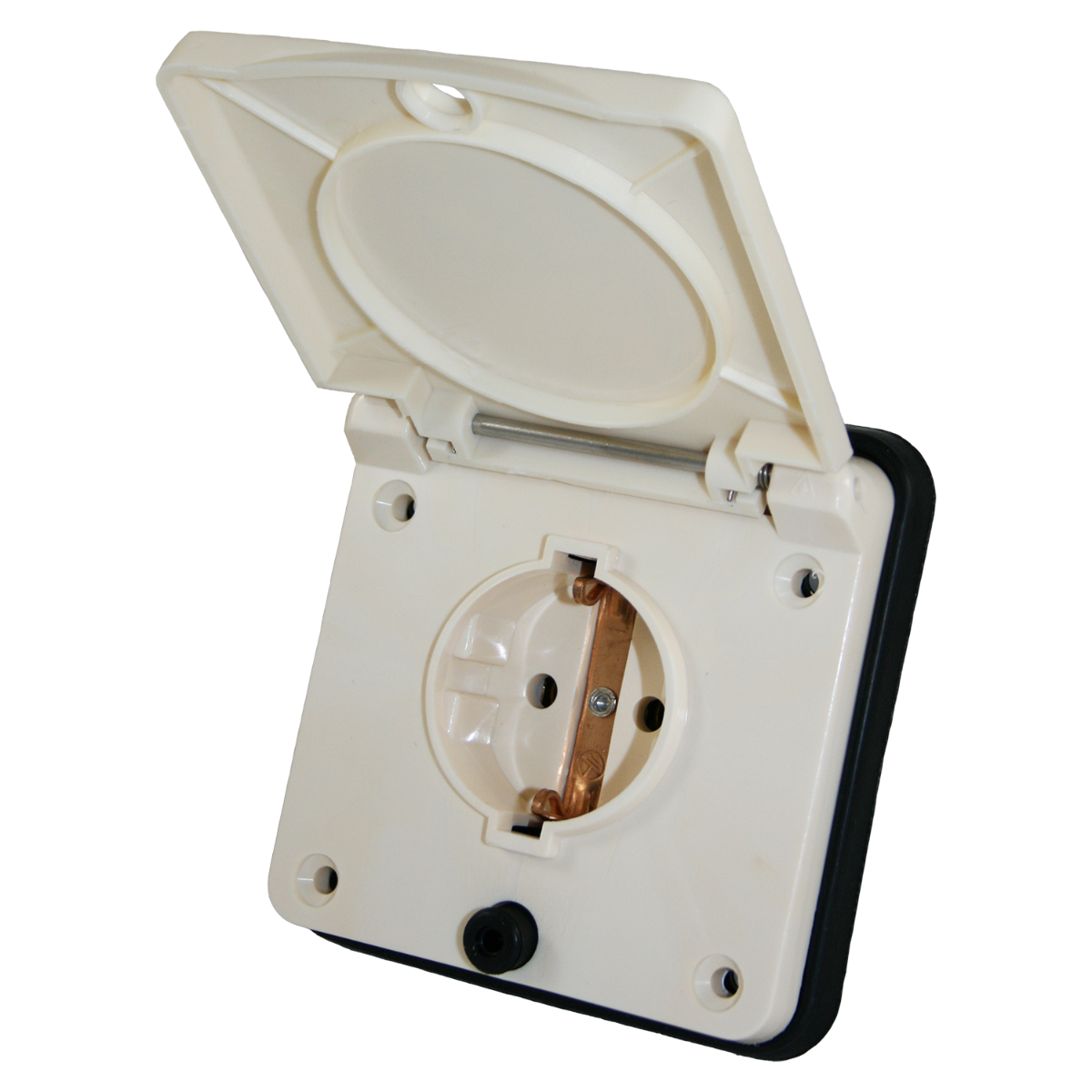 Prise murale extérieure Schuko beige pour caravane et camping-car