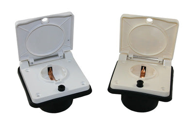 Prise murale extérieure Schuko blanche pour caravane et camping-car