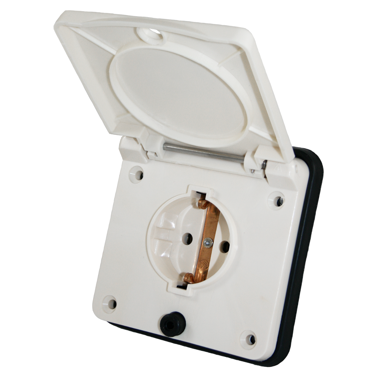 Prise murale extérieure Schuko blanche pour caravane et camping-car