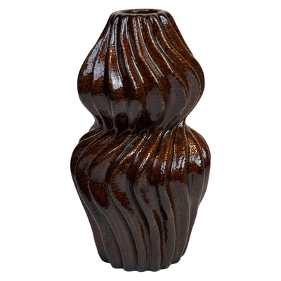 Vase ambiance Mansion anne céramique marron 11x19,7cm