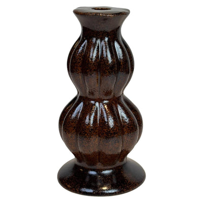 Bougeoir ambiance Mansion marron Ø7,7x15,5cm