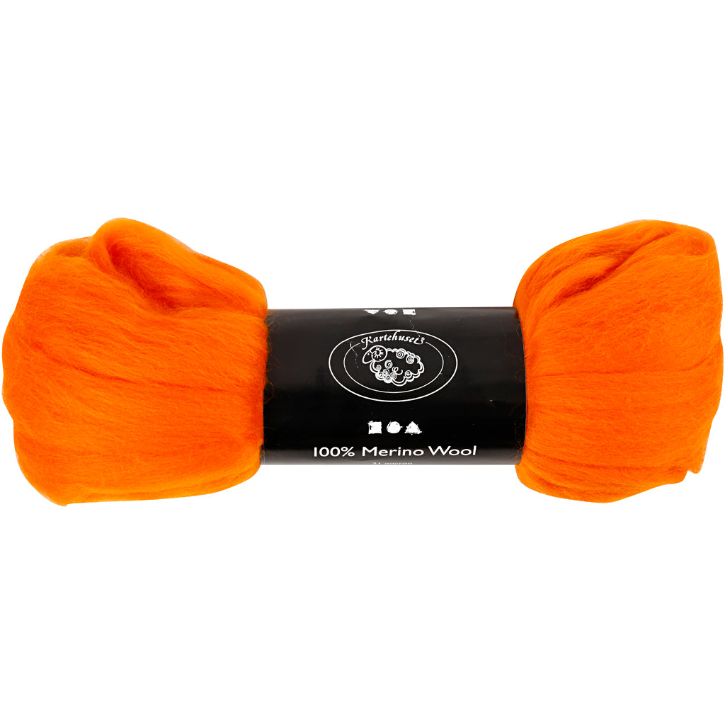 Laine mérinos Creativ company, épaisseur 21 my, orange, 100 gr 1 boîte