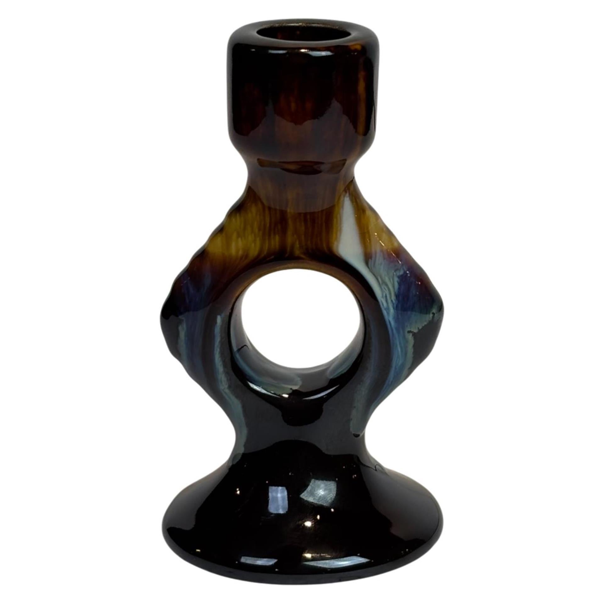 Bougeoir ambiance manoir caithlin marron 7,2x6,5x12,7cm