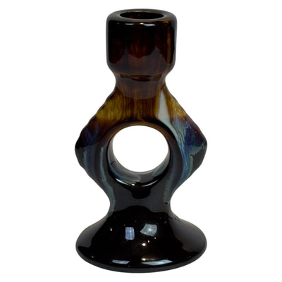 Bougeoir ambiance manoir caithlin marron 7,2x6,5x12,7cm