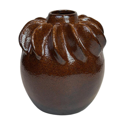 Vase ambiance manoir kim marron Ø11,7x13,7cm