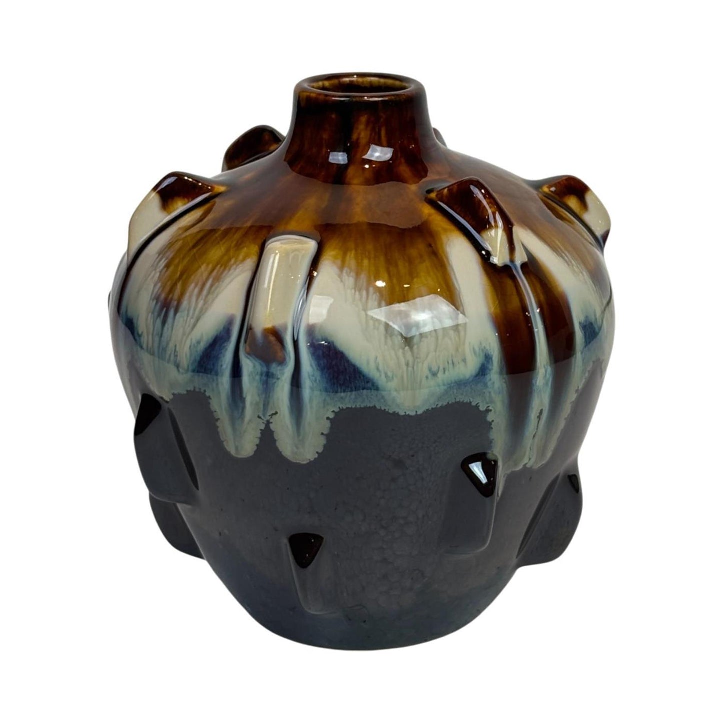 Vase ambiance manoir comte marron 13,2x12,4x13,5cm
