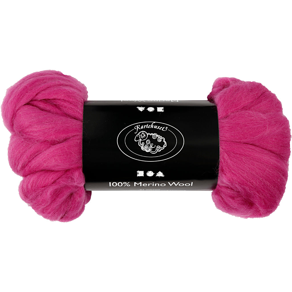 Laine mérinos Creativ company, épaisseur 21 my, rouge violet, 100 gr 1 boîte