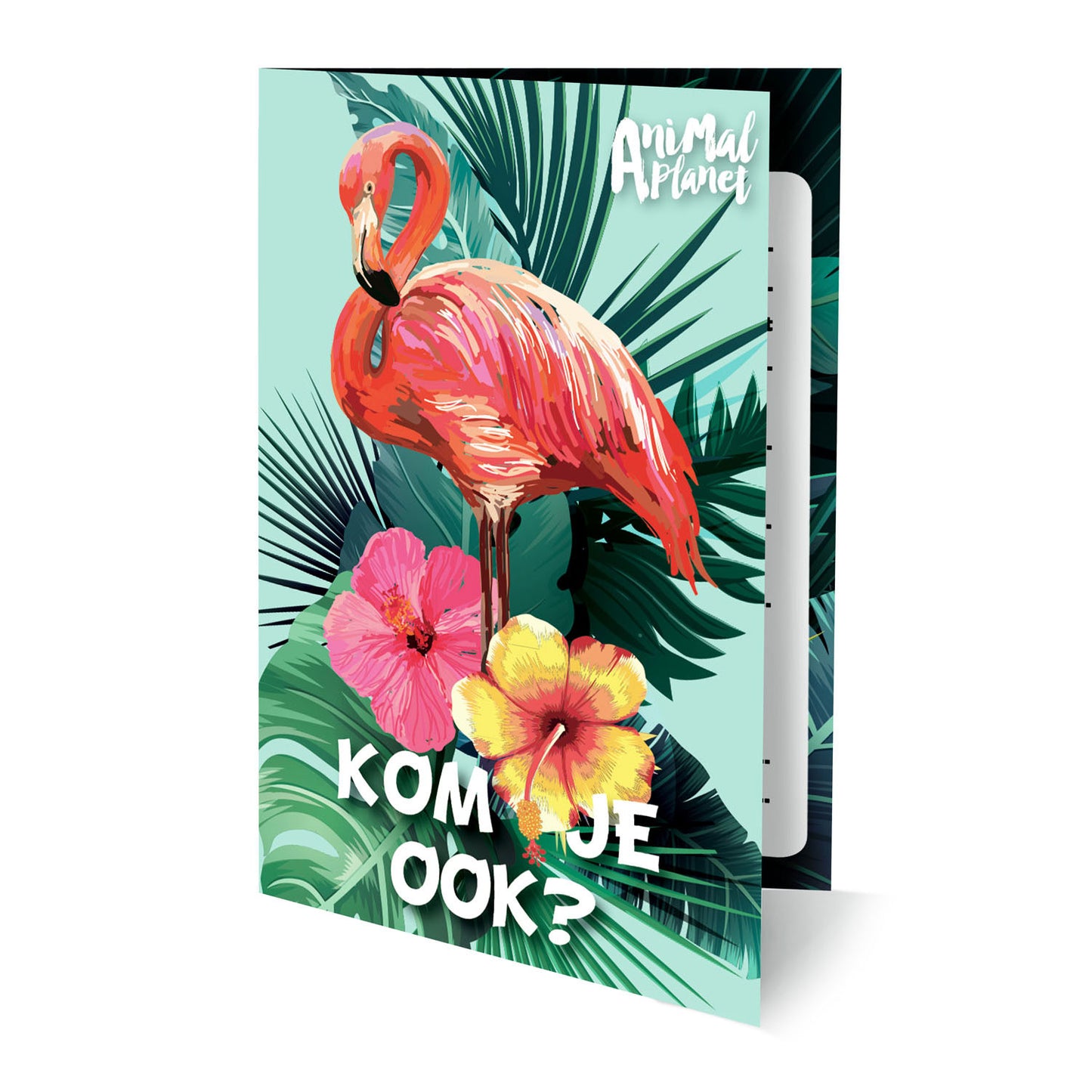 Invitations planète animale flamant rose, 6 pcs.