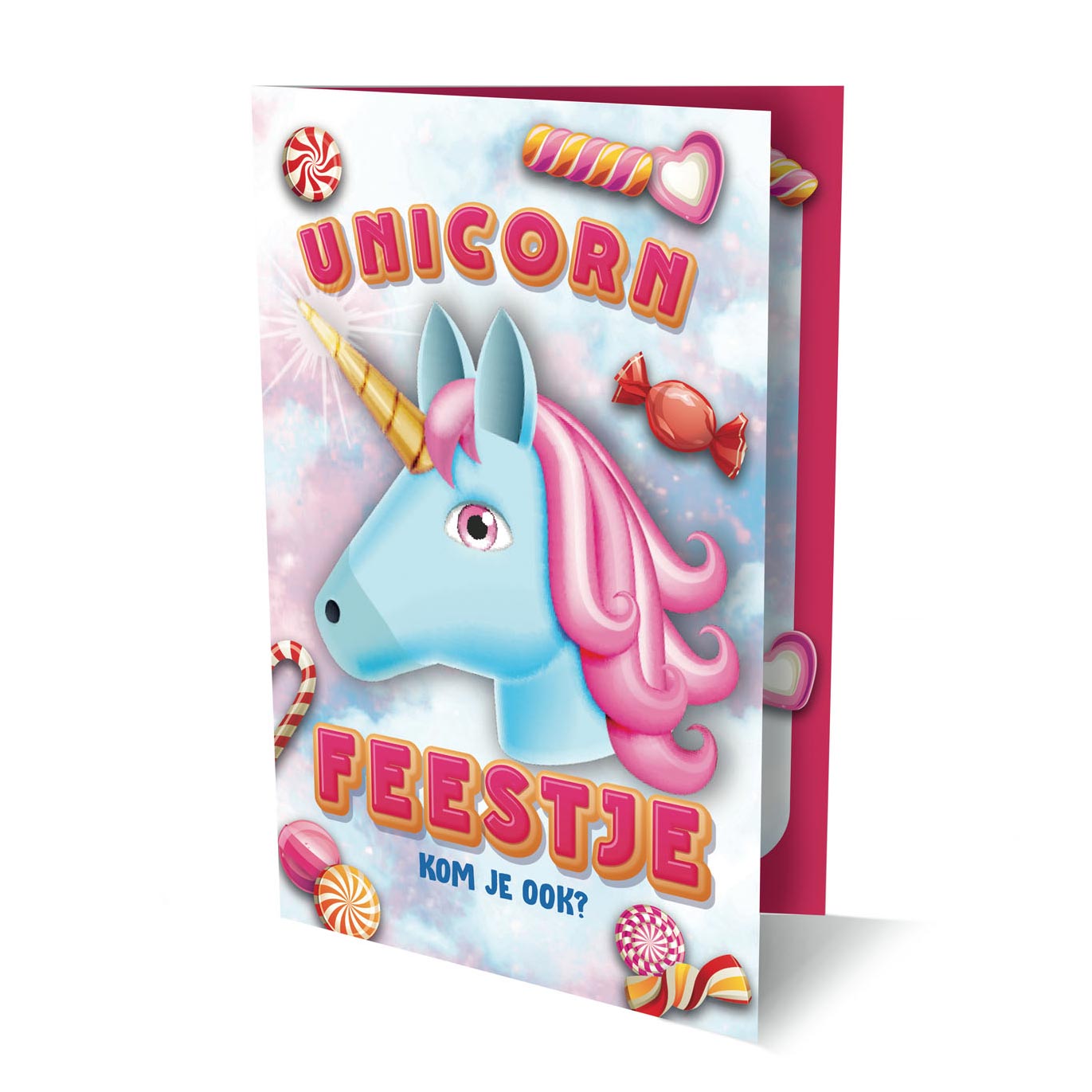 Invitations licorne emoji, 6 pcs.