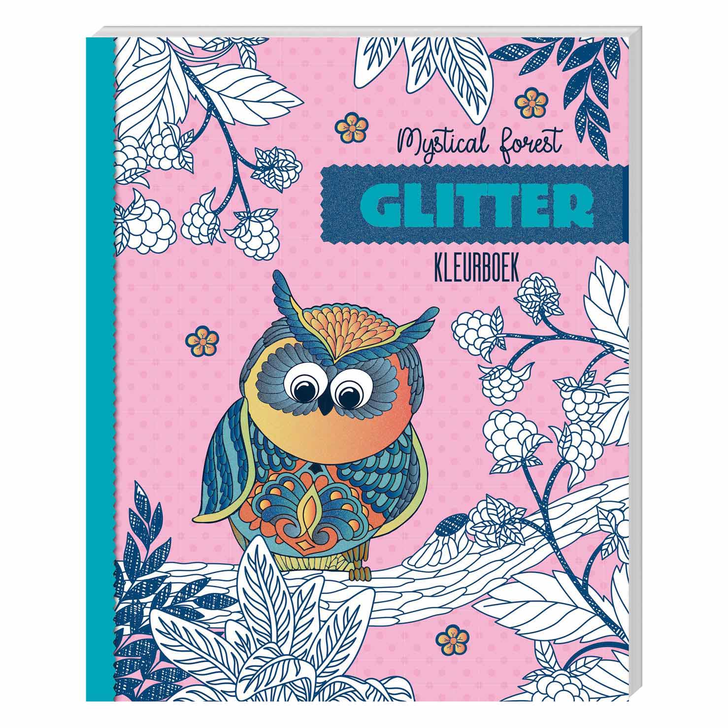 Livre de coloriage à paillettes forêt mystique 60 pages
