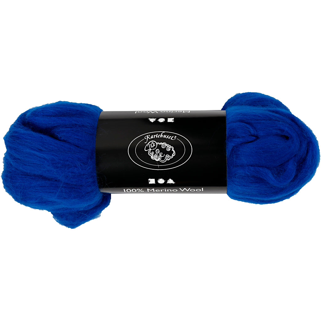 Laine mérinos Creativ company, épaisseur 21 my, bleu roi, 100 gr 1 boîte