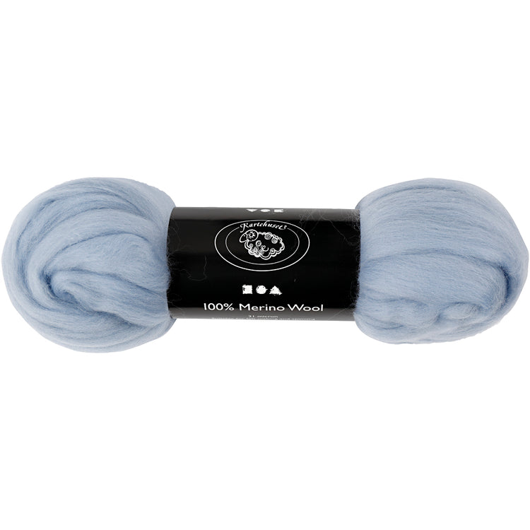 Laine mérinos Creativ company, épaisseur 21 my, bleu glacier, 100 gr 1 boîte