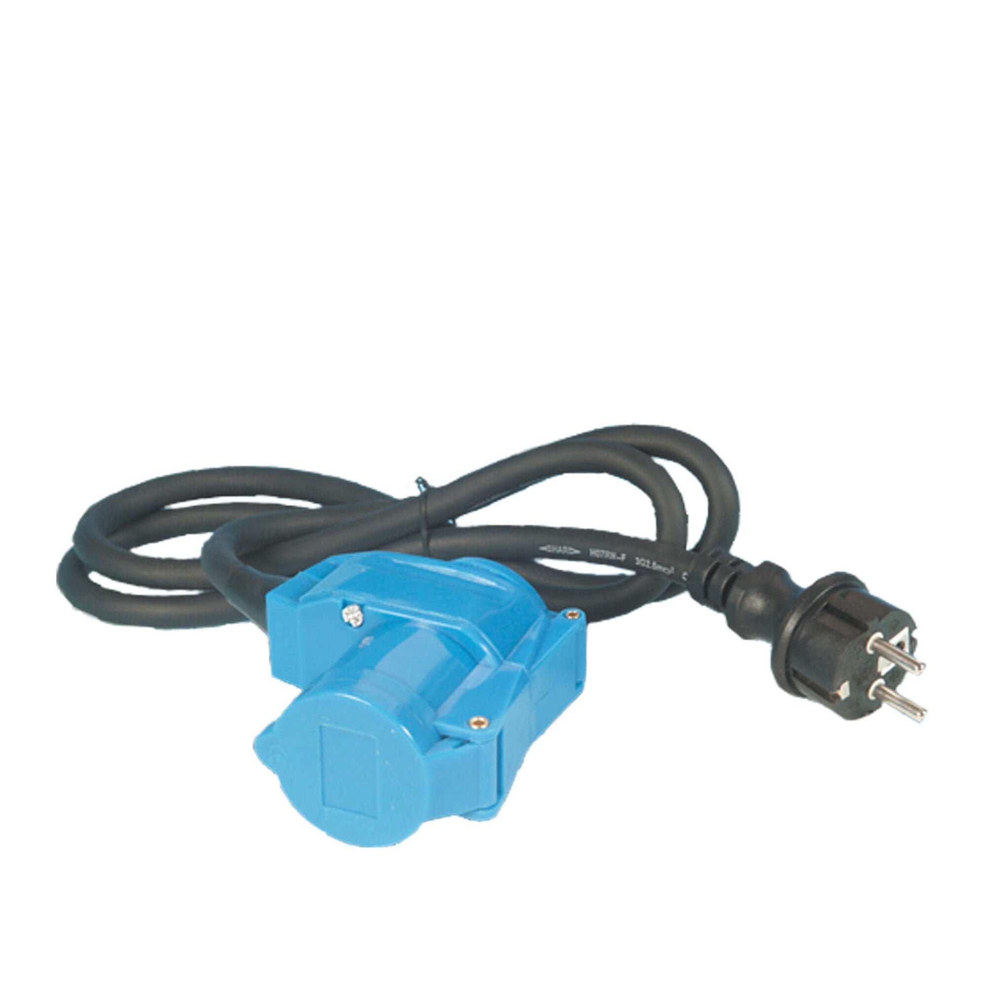 Câble adaptateur 1,5 mètres 3x 2,5 mm² avec fiche Schuko et raccord coudé