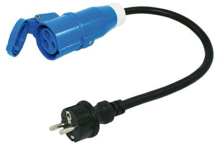 Câble adaptateur 0,5 mètres 3x 2,5mm² avec fiche Schuko et prise CEE