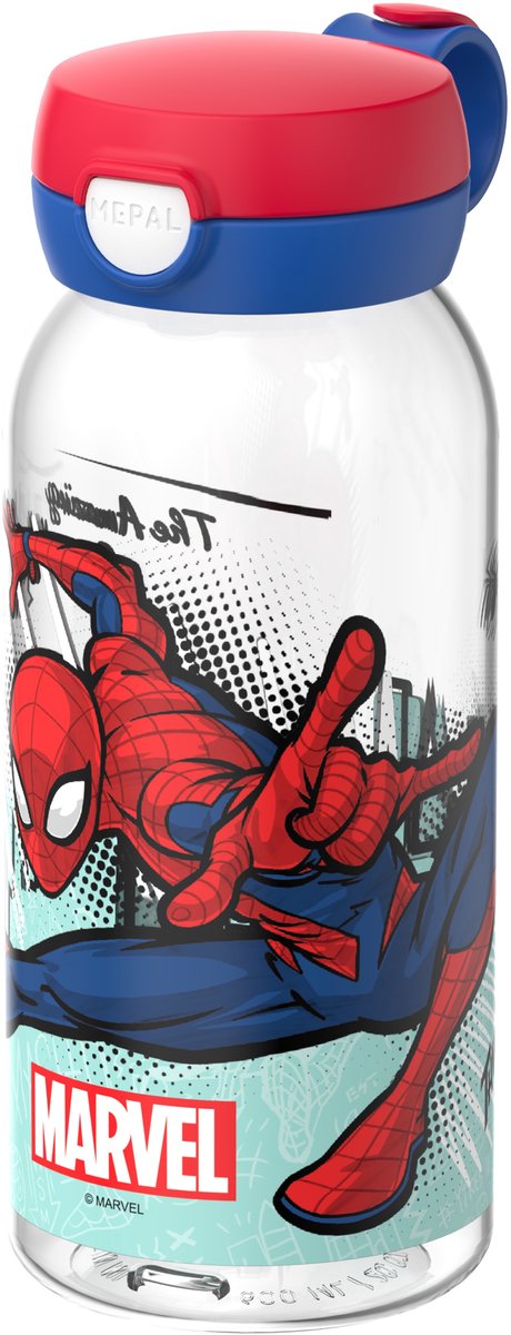 Gourde Mepal avec flip cap campus - 600 ml - gourde enfants - étanche - couvercle hygiénique - spiderman