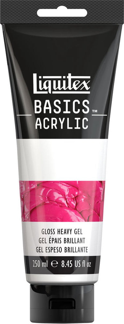 Liquitex 1041013 basics gloss heavy gel medium tube de 250 ml - médium acrylique pour techniques de mélange de textures épaisses - gloss heavy gel
