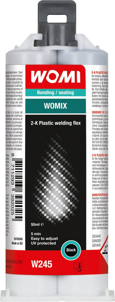 Colle Womi w245 2k – 50 ml noire – adhérence extrêmement forte – résistante à l'usure – multi-matériaux