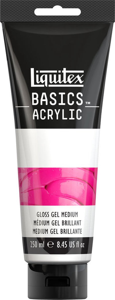 Liquitex 1041010 médium gel brillant basics tube de 250 ml – médium acrylique pour techniques de mélange brillant