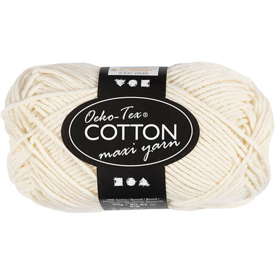 Fil de coton Creativ company, taille 8 8, l : 80-85 m, blanc cassé, 50 g 1 pelote