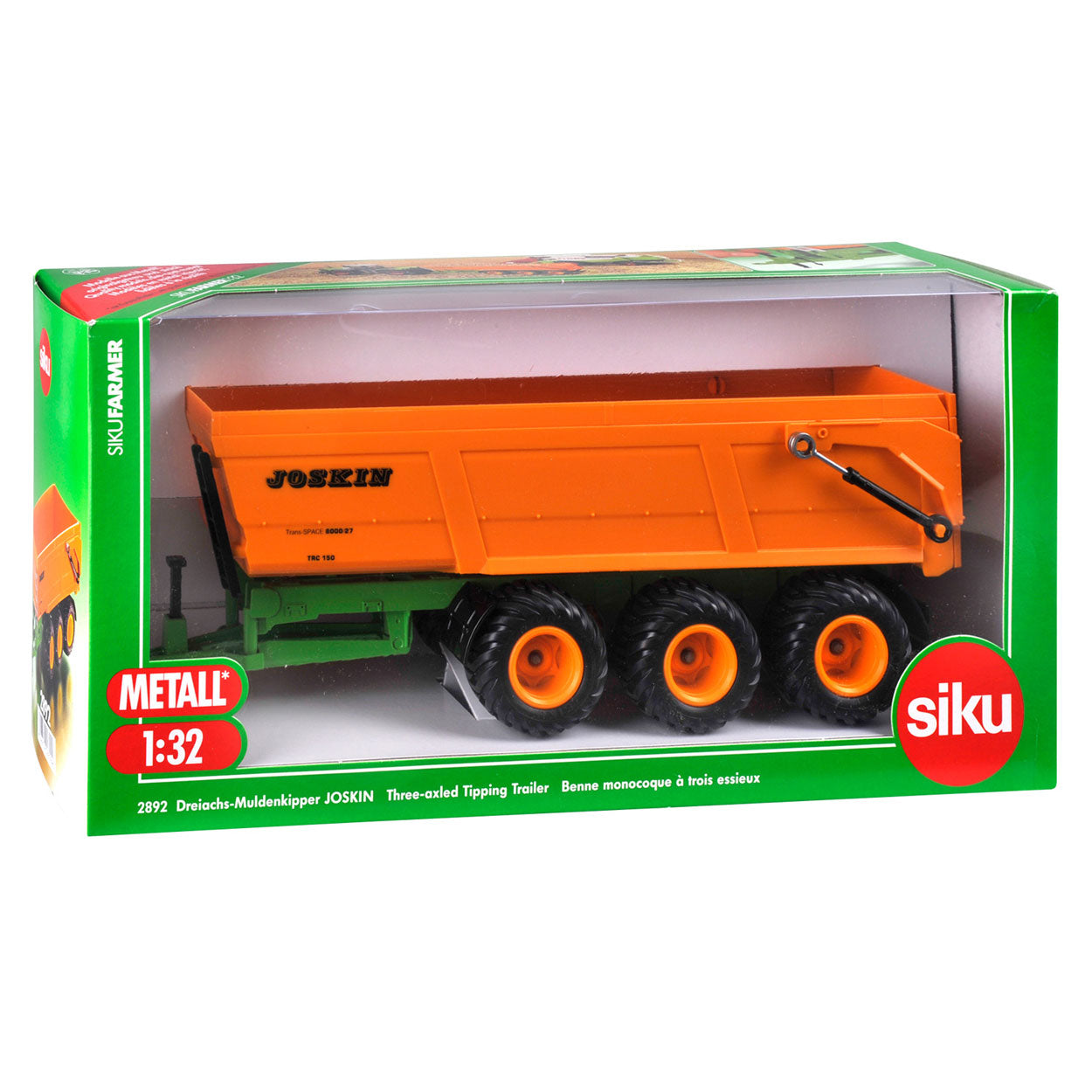 Trailer Siku 2892 Joskin 3-Wiels avec boîte inclinable 1:32