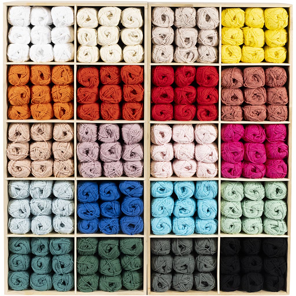 Fil de coton Creativ company, différentes couleurs, 240 pelotes, 1 boîte