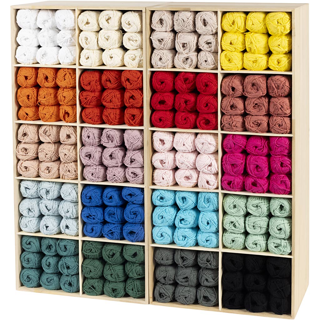 Fil de coton Creativ company, différentes couleurs, 240 pelotes, 1 boîte