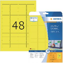 Etiquettes colorées herma 4366 jaune 45,7 x 21,2 mm 960 étiquettes