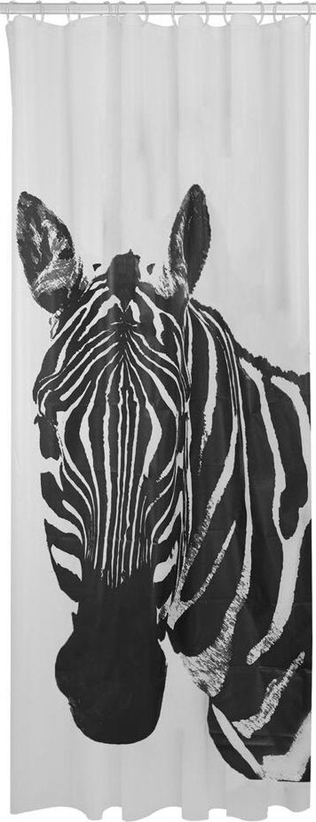 Rideau de douche zèbre Sealskin 180x200 cm - peva - noir et blanc