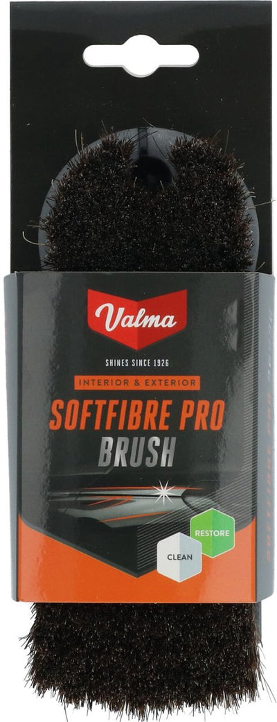 Valma softfibre pro brush - brosse douce en crin de cheval - nettoie en toute sécurité le cuir, le vinyle, les textiles et les capotes - élimine la saleté sans rayer