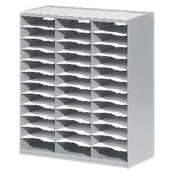 Rack de tri évolution paperflow 36 compartiments polystyrène empilable gris