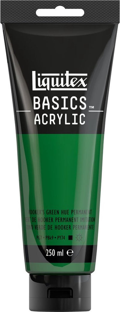 Liquitex 88700239 peinture acrylique basics teinte verte de Hooker permanente - 250 ml | peinture acrylique pour artistes | viscosité moyenne | couleur résistante à la lumière pour peindre sur toile