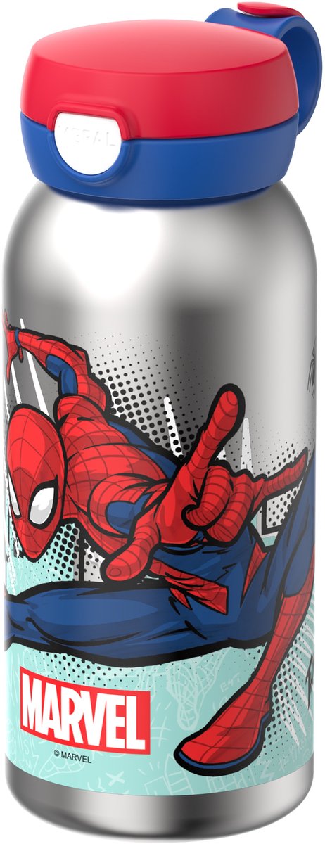 Gourde Mepal en acier inoxydable avec flip cap campus - 600 ml - gourde en acier inoxydable - étanche - couvercle hygiénique - spiderman