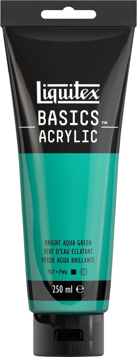 Liquitex 88700233 peinture acrylique basics vert aqua brillant – 250 ml | peinture acrylique pour artistes | viscosité moyenne | couleur résistante à la lumière pour peindre sur toile