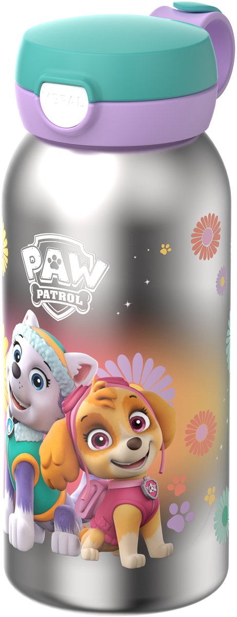 Gourde isotherme Mepal avec flip cap campus - 500 ml - gourde en acier inoxydable - étanche - couvercle hygiénique - Paw Patrol Girls