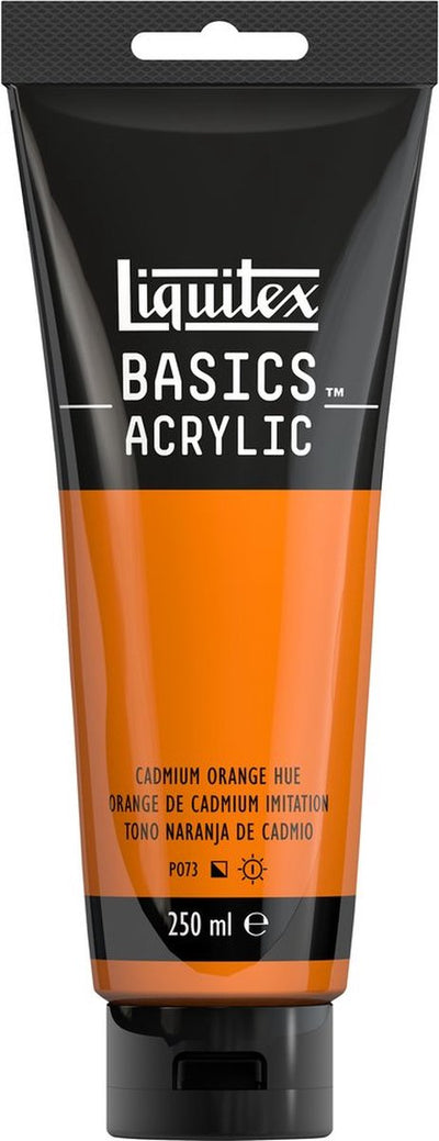 Liquitex 88700234 peinture acrylique basics teinte orange cadmium – 250 ml | peinture acrylique pour artistes | viscosité moyenne | couleur résistante à la lumière pour peindre sur toile