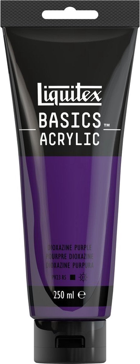 Liquitex 88700220 peinture acrylique basics violet dioxazine – 250 ml | peinture acrylique pour artistes | viscosité moyenne | couleur résistante à la lumière pour peindre sur toile
