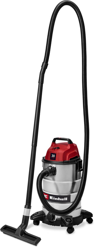Aspirateur eau et poussière électrique Einhell tc-vc 3055 s - 950 w - 190 mbar - 30 l - incl. tube d'aspiration en plastique - filtre en mousse