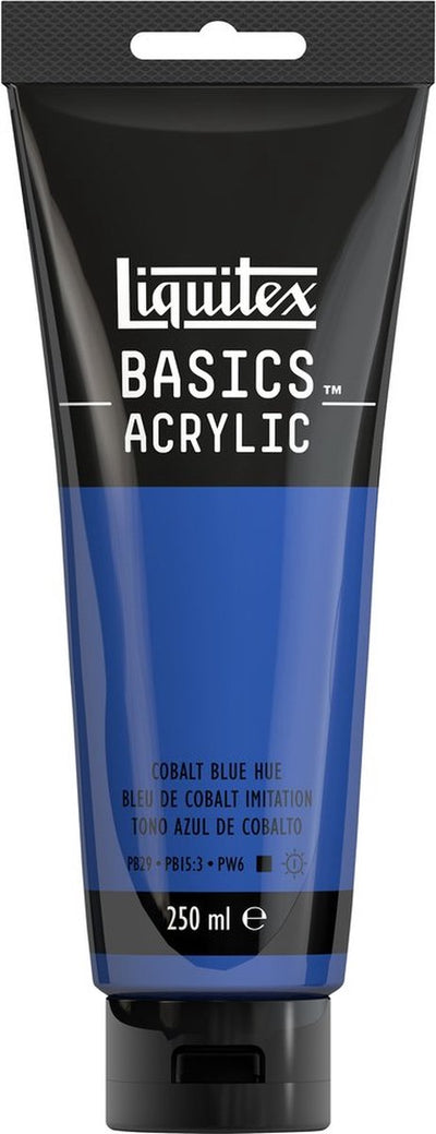 Liquitex 88700213 peinture acrylique basics teinte bleu cobalt – 250 ml | peinture acrylique pour artistes | viscosité moyenne | couleur résistante à la lumière pour peindre sur toile