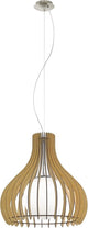 Eglo tindori - suspension - 1 lumière - ø500mm. - nickel mat - érable, blanc