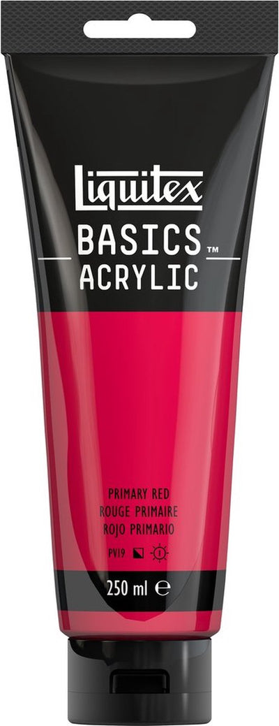 Liquitex 88700236 peinture acrylique basics rouge primaire – 250 ml | peinture acrylique pour artistes | viscosité moyenne | couleur résistante à la lumière pour peindre sur toile
