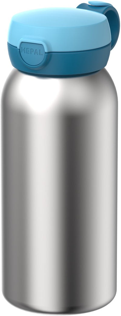 Bouteille isotherme Mepal avec flip cap campus - 500 ml - gourde en acier inoxydable - étanche - couvercle hygiénique - bleu froid