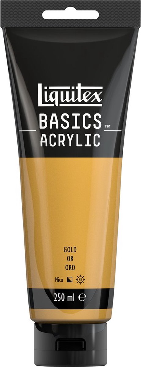 Liquitex 88700241 peinture acrylique basics or – 250 ml | peinture acrylique pour artistes | viscosité moyenne | effet métallique pour peindre sur toile