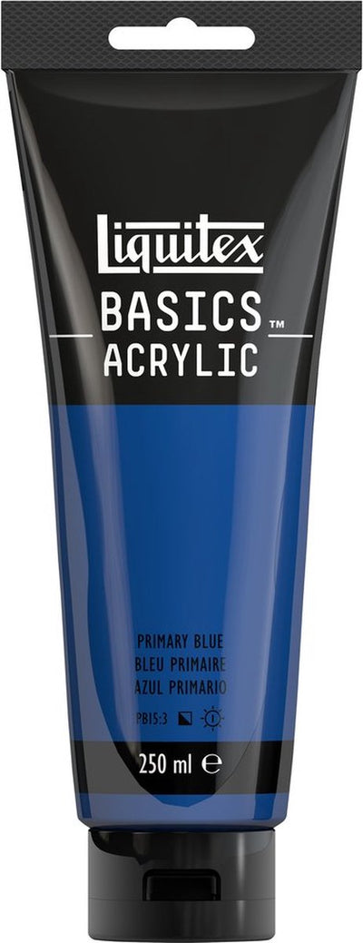 Liquitex 88700235 peinture acrylique basics bleu primaire – 250 ml | peinture acrylique pour artistes | viscosité moyenne | couleur résistante à la lumière pour peindre sur toile