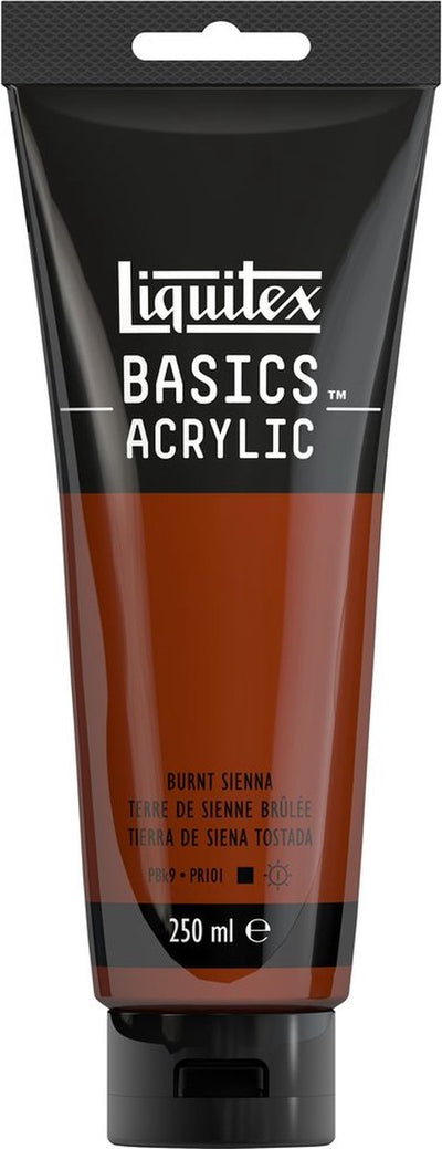 Liquitex 88700214 peinture acrylique basics terre de Sienne brûlée – 250 ml | peinture acrylique pour artistes | viscosité moyenne | couleur résistante à la lumière pour peindre sur toile